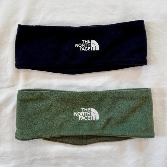 The North Face Fleece Ear Warmers Lot of 2 🖤💚 Black & Forest Green Unisex - Picture 1 of 10